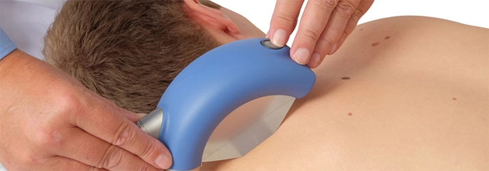 ShockWave Therapy being performed on a patients neck.